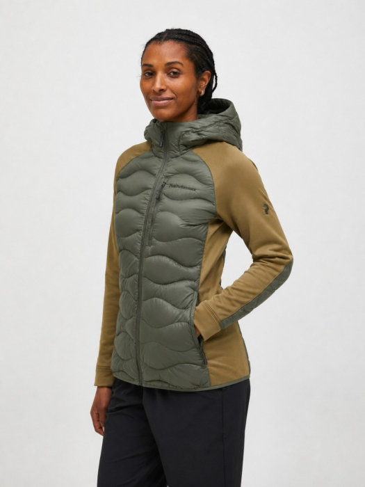 Women Helium Hybrid Down Hood Jacket Pine Needle Women Helium Hybrid Down Hood Jacket Pine Needle