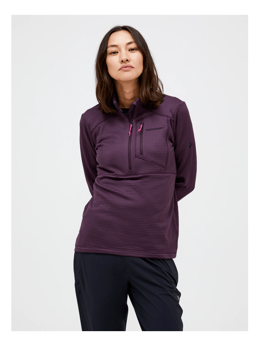Women Trail Grid Fleece Half Zip Mystic Purple Women Trail Grid Fleece Half Zip Mystic Purple