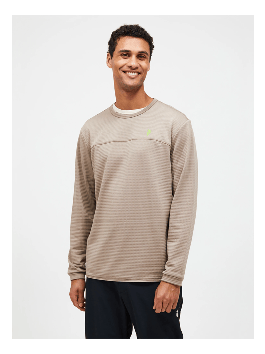 Men Trail Grid Fleece Crew Avid Beige model
