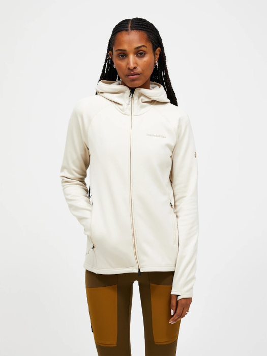 Peak Performance Midlayer Zip Hood Women model Peak Performance Midlayer Zip Hood Women model